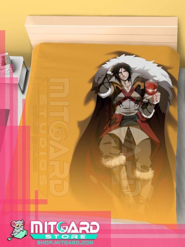 CASTLEVANIA Trevor C. Belmont / Ralph C. Belmondo - Bed Sheet or Duvet Cover Anime videogame - Flat bed sheet / 150cm x 200cm / Peach skin -